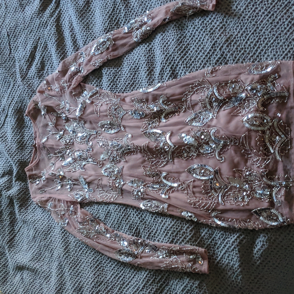Pink sequined cocktail dress